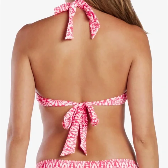 NEW Helen Jon Halter top & Hipster bikini bottom Island Batik Pink